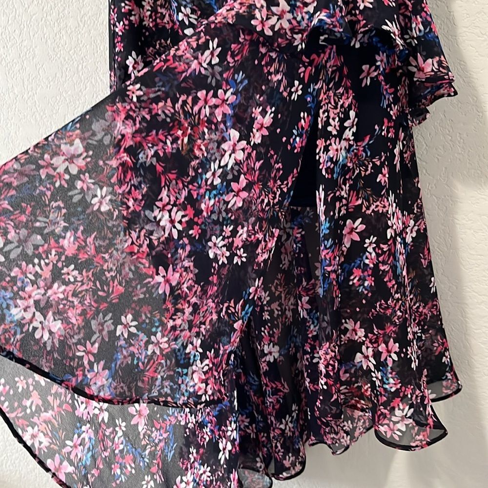 MISA Los Angeles Carmen Floral Navy Pink Ruffle Skirt, Size XS - Picture 4 of 11